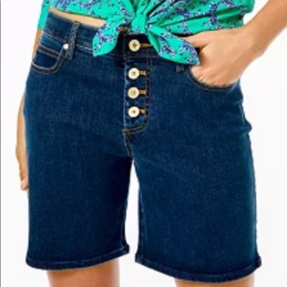 Lilly Pulitzer NWOT Caraway Jean Stretch Shorts (8) - Picture 5 of 16